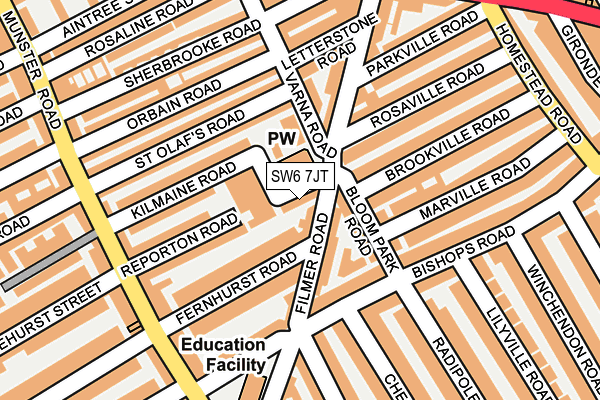 SW6 7JT map - OS OpenMap – Local (Ordnance Survey)
