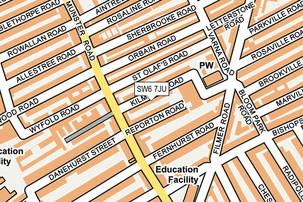 SW6 7JU map - OS OpenMap – Local (Ordnance Survey)