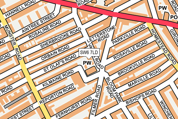 SW6 7LD map - OS OpenMap – Local (Ordnance Survey)