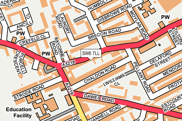 SW6 7LL map - OS OpenMap – Local (Ordnance Survey)