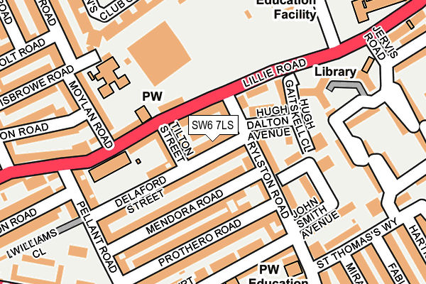 SW6 7LS map - OS OpenMap – Local (Ordnance Survey)