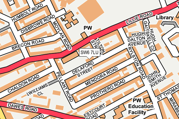 SW6 7LU map - OS OpenMap – Local (Ordnance Survey)