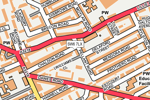 SW6 7LX map - OS OpenMap – Local (Ordnance Survey)