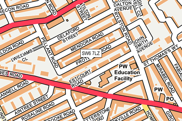 SW6 7LZ map - OS OpenMap – Local (Ordnance Survey)