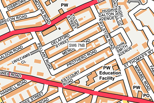 SW6 7NB map - OS OpenMap – Local (Ordnance Survey)