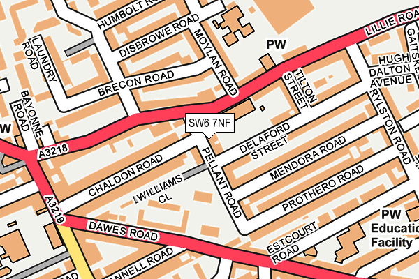 SW6 7NF map - OS OpenMap – Local (Ordnance Survey)