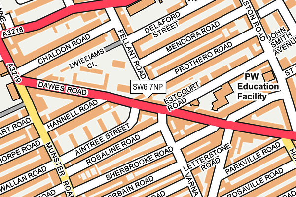 SW6 7NP map - OS OpenMap – Local (Ordnance Survey)