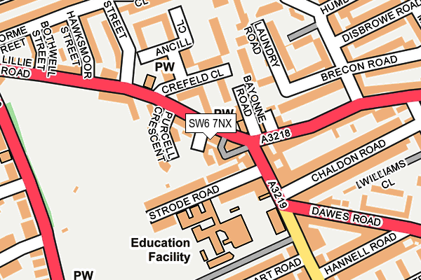 SW6 7NX map - OS OpenMap – Local (Ordnance Survey)