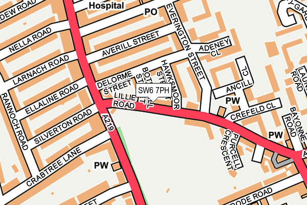 SW6 7PH map - OS OpenMap – Local (Ordnance Survey)