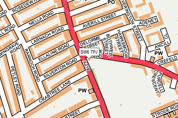 SW6 7PJ map - OS OpenMap – Local (Ordnance Survey)