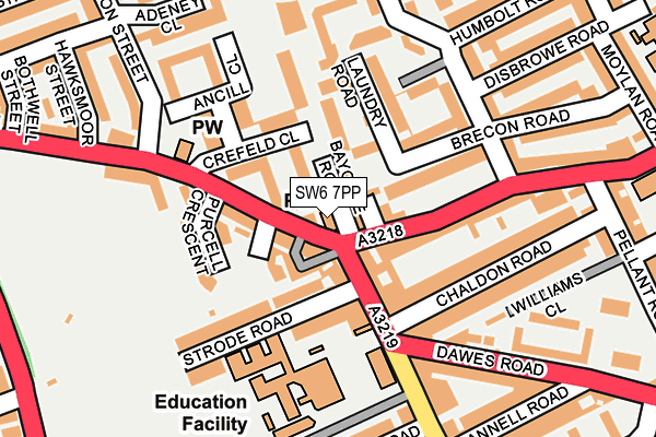 SW6 7PP map - OS OpenMap – Local (Ordnance Survey)