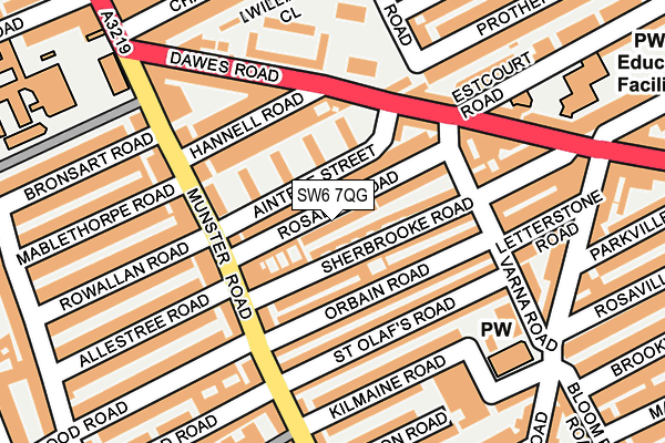 SW6 7QG map - OS OpenMap – Local (Ordnance Survey)