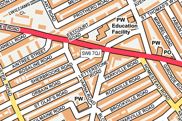 SW6 7QJ map - OS OpenMap – Local (Ordnance Survey)