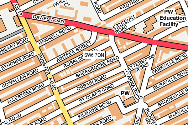 SW6 7QN map - OS OpenMap – Local (Ordnance Survey)