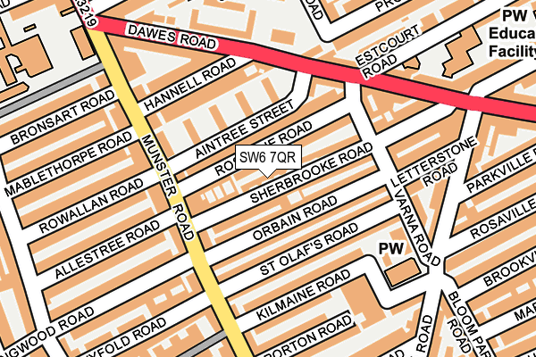 SW6 7QR map - OS OpenMap – Local (Ordnance Survey)