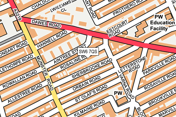 SW6 7QS map - OS OpenMap – Local (Ordnance Survey)