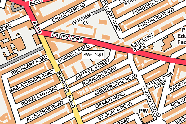 SW6 7QU map - OS OpenMap – Local (Ordnance Survey)