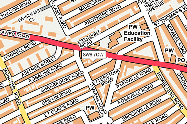 SW6 7QW map - OS OpenMap – Local (Ordnance Survey)