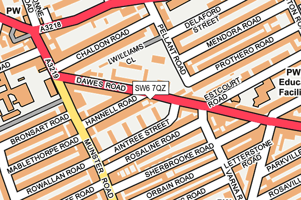 SW6 7QZ map - OS OpenMap – Local (Ordnance Survey)