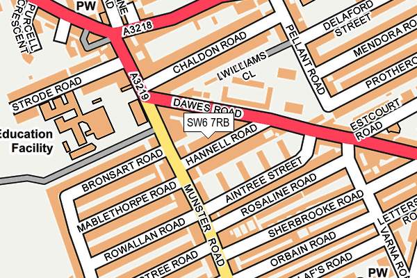 SW6 7RB map - OS OpenMap – Local (Ordnance Survey)