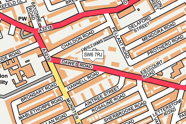 SW6 7RJ map - OS OpenMap – Local (Ordnance Survey)