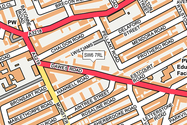 SW6 7RL map - OS OpenMap – Local (Ordnance Survey)