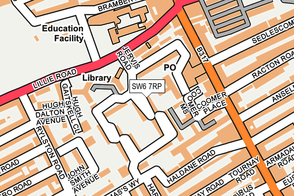 SW6 7RP map - OS OpenMap – Local (Ordnance Survey)