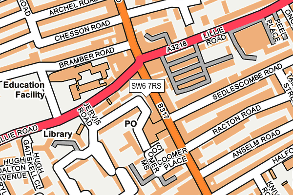 SW6 7RS map - OS OpenMap – Local (Ordnance Survey)