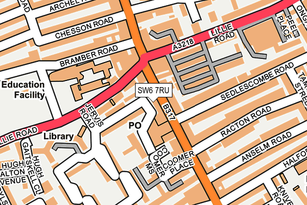 SW6 7RU map - OS OpenMap – Local (Ordnance Survey)