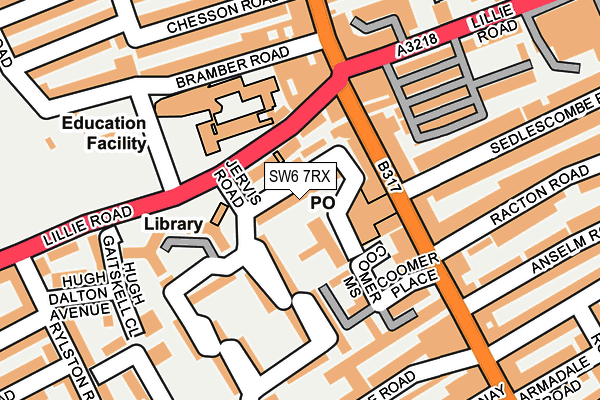 SW6 7RX map - OS OpenMap – Local (Ordnance Survey)