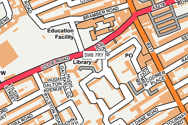 SW6 7RY map - OS OpenMap – Local (Ordnance Survey)