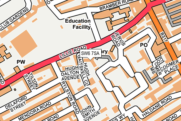 SW6 7SA map - OS OpenMap – Local (Ordnance Survey)