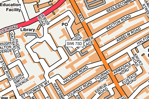 SW6 7SD map - OS OpenMap – Local (Ordnance Survey)