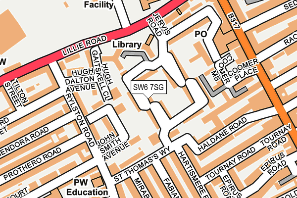 SW6 7SG map - OS OpenMap – Local (Ordnance Survey)