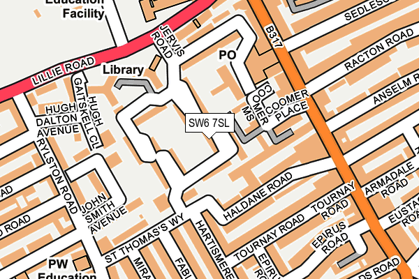 SW6 7SL map - OS OpenMap – Local (Ordnance Survey)