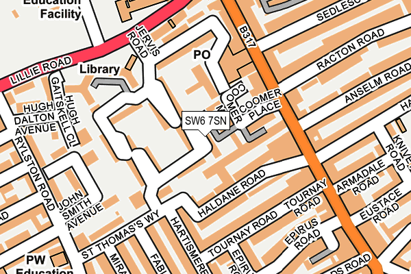 SW6 7SN map - OS OpenMap – Local (Ordnance Survey)
