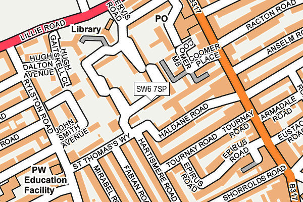 SW6 7SP map - OS OpenMap – Local (Ordnance Survey)