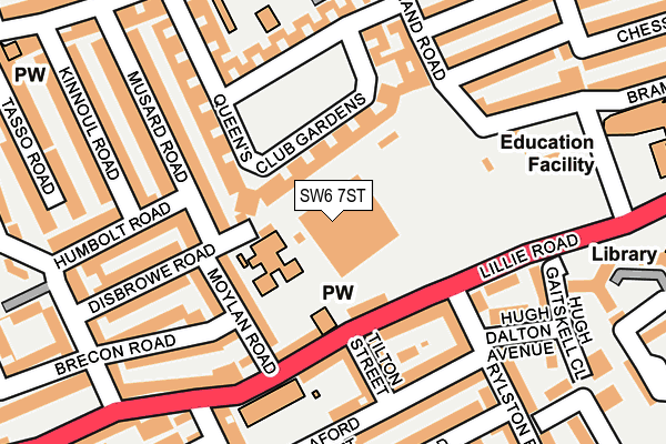 SW6 7ST map - OS OpenMap – Local (Ordnance Survey)