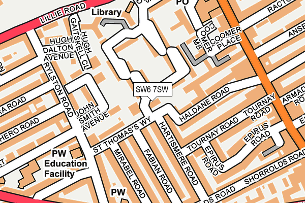 SW6 7SW map - OS OpenMap – Local (Ordnance Survey)