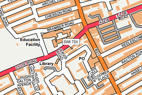 SW6 7SX map - OS OpenMap – Local (Ordnance Survey)