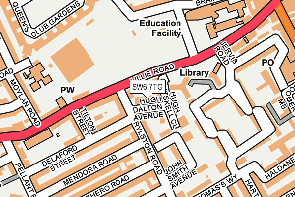 SW6 7TG map - OS OpenMap – Local (Ordnance Survey)