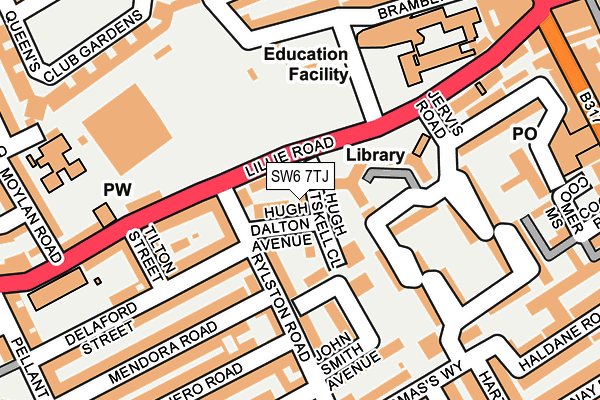 SW6 7TJ map - OS OpenMap – Local (Ordnance Survey)