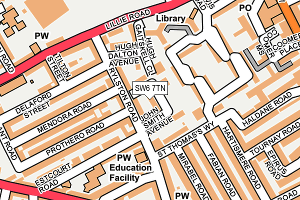 SW6 7TN map - OS OpenMap – Local (Ordnance Survey)