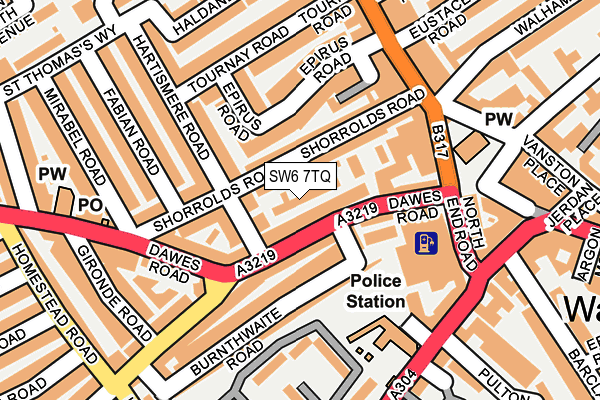 SW6 7TQ map - OS OpenMap – Local (Ordnance Survey)