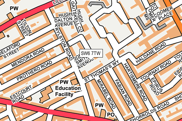 SW6 7TW map - OS OpenMap – Local (Ordnance Survey)