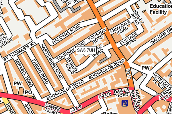 SW6 7UH map - OS OpenMap – Local (Ordnance Survey)