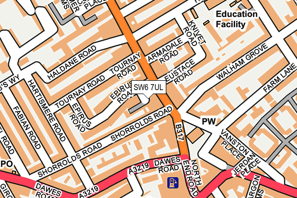 SW6 7UL map - OS OpenMap – Local (Ordnance Survey)