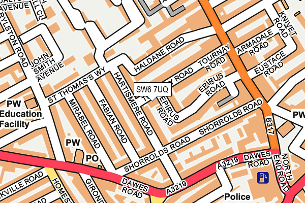 SW6 7UQ map - OS OpenMap – Local (Ordnance Survey)