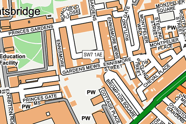 SW7 1AE map - OS OpenMap – Local (Ordnance Survey)