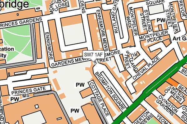 SW7 1AF map - OS OpenMap – Local (Ordnance Survey)